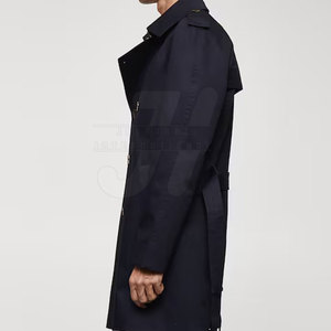 Abrigo de Gabardina de Lana para Hombre con Cuello Alto, Botones Cubiertos, Transpirable y Ecológico, de Secado Rápido, Tejido Suave de Alta Calidad - Product Image 4