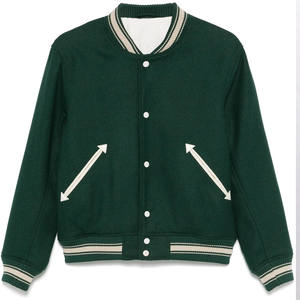 Chaqueta universitaria cosida con número de nombre para hombre, chaqueta de béisbol de invierno con mangas delanteras de talla grande, Béisbol personalizado Letterman - Product Image 6