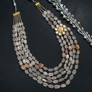 สร้อยคอเข็มกลัดสีชมพู kundan meenakari สำหรับเด็กวินเทจพร้อมปะการังทองเหลืองชั้นรูปมงกุฎสไตล์ทางศาสนาคลาสสิกของขวัญทางศาสนา - Product Image 3