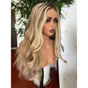 Peluca Rubia con Frente de Encaje HD, Cabello Humano Virgen 100%, Gorro Ajustable, Longitudes Estiradas de 34 a 40 Pulgadas, Color Rojizo - Product Image 3