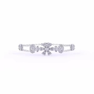 Jolie coupe ronde élégante diamant inspiré Twist Moissanite Bracelet et accessoire bracelet pour femme - Product Image 2