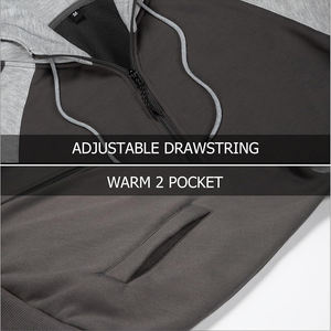 Vente en gros 350 Gsm Plain Hoodies Fleece Full Zipper Up Drawstring Hoodie Respirant Chaud Deux Poches Plaine Hoodies Pour Hommes - Product Image 3