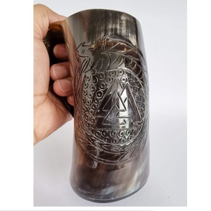 Taza de cuerno para beber vikingo tallada a mano Natural estilo Animal Simple impermeable cerveza Stein/taza de café regalo de Navidad para amantes de la cerveza - Product Image 1