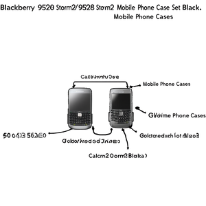 Conjunto de fundas para teléfono móvil BlackBerry 9520 Storm2/9550 Storm2, color negro - Product Image 2