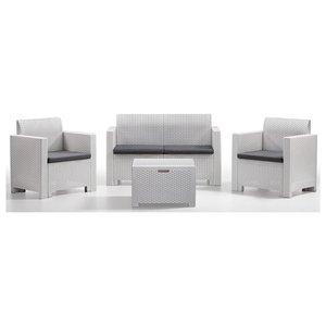 NEBRASKA 2-4 Seater White Outdoor Patio Furniture Set 9067 Made of Durable Polypropylene for Bica NEBRASKA Collection - Product Image 1