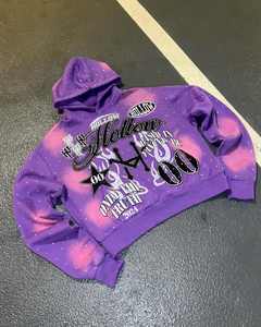 Top Tendance Réglable Cordon Hoodies pour Hommes et Femmes Plus La Taille Puff Imprimer Vintage Streetwear Français Terry Capuche - Product Image 1