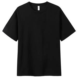 เสื้อยืดผ้าฝ้าย100% สำหรับผู้ชายผ้าถักสีดำพิมพ์ดีไซน์ล่าสุดพร้อมการปรับปรุงเส้นใยไม้ไผ่ - Product Image 2