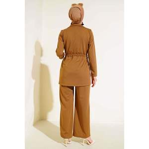 Cintura Túnel Chaqueta 2 Piezas Set Tan - Product Image 3