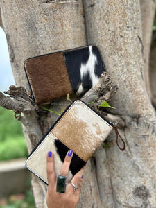 Nuevas carteras de piel auténtica hechas a mano para mujer, cartera delgada, Cartera de mano con cremallera de cuero plegable, monedero de piel de vaca auténtica, carteras - Product Image 2