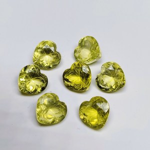 Cuarzo Limón Natural Tallado en Forma de Corazón de 10 mm, Piedras Preciosas de Cuarzo Limón Talladas a Mano para la Fabricación de Joyas - Product Image 2