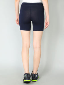 Shorts de survêtement en coton respirant à la mode pour femmes avec taille élastique bleu marine Gym et collants de Yoga décontractés-Logo personnalisé prix de gros - Product Image 6