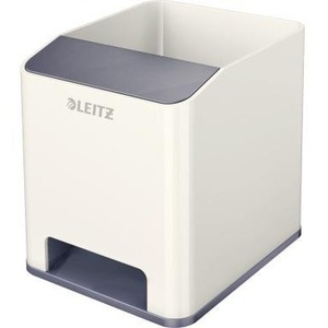 Leitz WOW Duo <b>Pen</b> Holder 9 X 10 X 10.1 cm Grey/<b>White</b> Polystyrene - Product Image 1