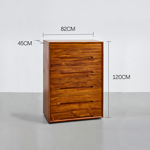 Commode simple en teck de style classique avec 5 tiroirs pour chambre à coucher - Product Image 3