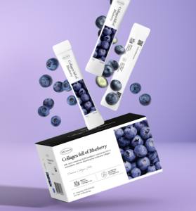 คอลลาเจนรสบลูเบอร์รี่ แบบแท่งเจลลี่ ปราศจากไขมันทรานส์ บรรจุซอง-ผลิตภัณฑ์ดูแลผิว อาหารเพื่อสุขภาพ [OEM/ODM] - Product Image 1