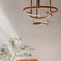 Lustre moderne italien en cuir, réglable en hauteur, LED dimmable 3000K, culot B22, garantie 3 ans