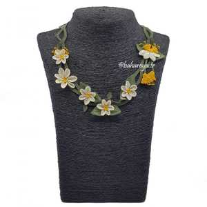 İğne Oyası Saray Yolu Kolye Krem Collar de moda de Turquía - Product Image 1