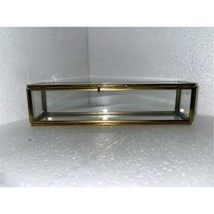 Custom <b>Clear</b> Glass Brass Frame Scroll <b>Box</b> Wholesale Transparent Storage Case Honorary Marriage Certificates & Religious Scrolls - Product Image 1