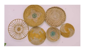 Gran oferta, juego de 5 Placas de pared tejidas de algas marinas/decoración colgante de pared, decoración colgante para el hogar, accesorios de cocina de Vietnam - Product Image 6