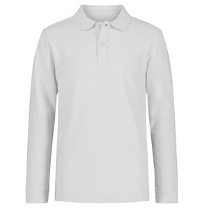 Camiseta polo para hombre, manga larga, cierre de botones, cómoda, tela transpirable, logotipo personalizado en la camiseta polo y color sólido - Product Image 3