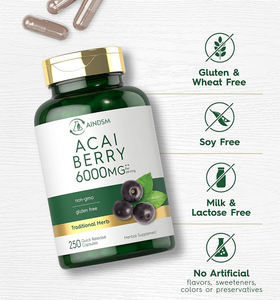 Cápsulas Antioxidantes para la Piel con Bayas de Acai de Último Diseño, Cápsulas Naturales de Bayas de Acai, Cápsulas de Plantas de Bayas de Acai Euterpe Oleracea - Product Image 3