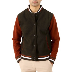 High Quality Custom Winter Men Varsity Jacket <b>Canvas</b> Stand Collar Breathable Fabric Front Logo Casual Adult Size - Product Image 4
