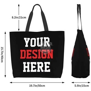 Bolsa de Compras de Algodón de Lujo para Mujer, Diseño Personalizado, Bolso de Mano, Bolso de Hombro, Impresión de Serigrafía de Alta Calidad, Ecológica - Product Image 6