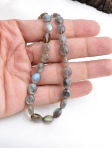 ลูกปัดลาบราดอไรต์แอฟริกา รูปไข่เรียบ 16 นิ้ว 1 เส้น สำหรับทำเครื่องประดับอัญมณีชั้นดี - Product Image 5