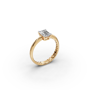 Anillo Solitario de Esmeralda con Diamante Cultivado en Laboratorio de 1 TCW, Joyería Elegante y Lujosa - Product Image 4