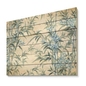 Vietnam Serenity in Blue Bamboo I Arte de madera de bambú para colgar en la pared en madera de pino natural - Product Image 4