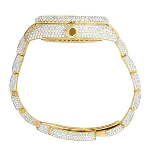 Montre de fiançailles en or blanc/jaune 14K/18K avec diamant de laboratoire CT 2.0 VVS, boîtier en acier inoxydable, mouvement mécanique, style tendance - Product Image 5