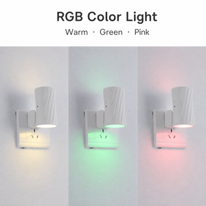 Modern Indoor RGB <b>Plug</b> <b>In</b> Wall Lamp With Acrylic Shade For Bedroom Nursery Hallway Corridor Kitchen Bathroom Pack Of Two - Product Image 3
