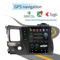 Autoradio avec écran vertical de 9,7 pouces, autoradio, GPS, vidéo, Carplay, Android Auto, lecteur DVD pour Honda Civic 2008