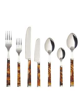 Handcrafted Steel Cutlery <b>Set</b> Mirrored Finish BPA-Free Eco-Friendly Luxury <b>Wooden</b> Bone Resin MOP Handles Dishwasher Safe - Product Image 1