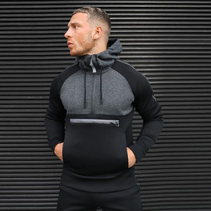 Manufacturer Cotton Polyester Half Zip Pullover <b>Hoodies</b> Sport Wear Loose Fit Custom Logo Blank <b>Hoodies</b> with Zipper for <b>Men</b> - Product Image 5