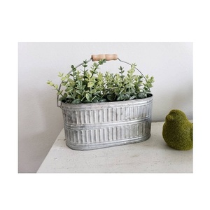 whole sale galvanized metal rectangular flower plants <b>planter</b> balconies or backyards easily grow your favorite plants - Product Image 4