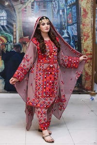 ชุดเดรสอัฟกันคูชีแฟชั่นใหม่ปี 2026 สำหรับสุภาพสตรี ชุดเดรสยาวแบบอัฟกานีสำหรับงานปาร์ตี้ แขนยาว ปักลายเรียบหรู - Product Image 6