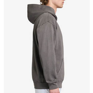 Sweat-shirt à capuche personnalisé pour hommes 100% coton avec logo de haute qualité Sweat-shirt à capuche surdimensionné en molleton 100% coton unisexe personnalisé - Product Image 6