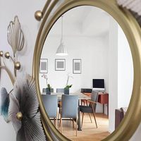 Espejo Decorativo de Pared Mini, Moderno y Elegante, de Metal con Textura 3D Negra, Diseño Art Deco, Hecho a Mano, Decoración para el Hogar, Regalo de Cumpleaños, Ramadán