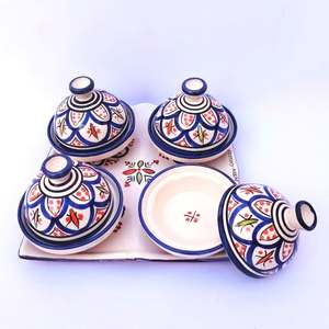 Juego de Utensilios de Cocina Marroquíes, Juego de Platos para Servir de Cerámica Pintados a Mano con Tapa para Uso en Comedor y Cocina - Product Image 4