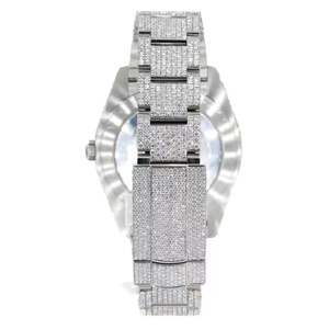 Montre en diamant Moissanite de qualité supérieure pour hommes Montre bling entièrement glacée avec bracelet en acier inoxydable et design Hip Hop de luxe - Product Image 2