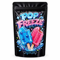 Sacs Mylar Pop-Freeze imprimés avec logo personnalisé, gravure, 1g 3.5g 7g 14g 28g, refermables, pochettes verticales Mylar
