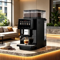 Machine à café entièrement automatique avec moulin intégré et mousseur à lait pour cappuccino et latte