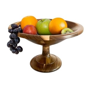 Wooden Round Rice <b>Bowl</b> High Finishing American Design <b>Large</b> Size Pedestal <b>Bowl</b> and Fruit <b>Bowl</b> for Kitchenware Handmade Bulk - Product Image 3