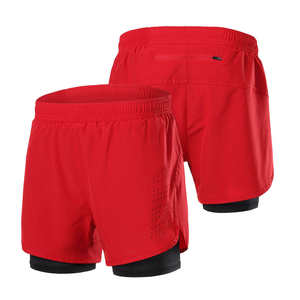 Short de course gris pour hommes 2 en 1 Short de sport d'entraînement pour hommes Short d'entraînement léger à séchage rapide avec poches - Product Image 5