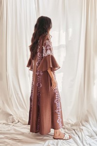 202 nouveauté Style Boho et confort femmes élégant grande taille brodé travail à manches longues plage élégance Maxi robes - Product Image 2