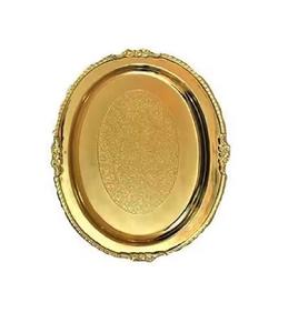 Bandeja de espejo moderna de diseño de lujo de vidrio y hierro Bandeja de metal con acabado EPL de latón de forma redonda para hotel y restaurante - Product Image 2