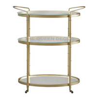 Top Vente Chariot De Service En Fer Et En Bois Antique Chariot De Service À Collations En Fer Et En Bois À 3 Niveaux Pour Une Utilisation Hotelware