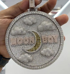 Personalizado Iced out Moissanite Baguette Colgante HIP HOP Plated Stone Jewelry con Diamond Unique Plated Charms - Product Image 2