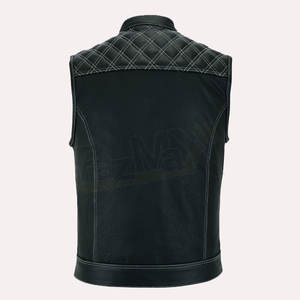 Respirant hommes personnalisé moto cuir gilet meilleure qualité hommes en cuir gilet en plein air moto course cuir gilet - Product Image 2