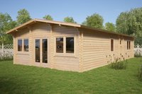Cabane résidentielle à deux chambres |   Maison en bois préfabriquée pour la cour et les stations balnéaires Cabanes en rondins Maison en bois préfabriquée